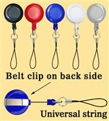Retractable Reels With Universal Cell Phone Strings